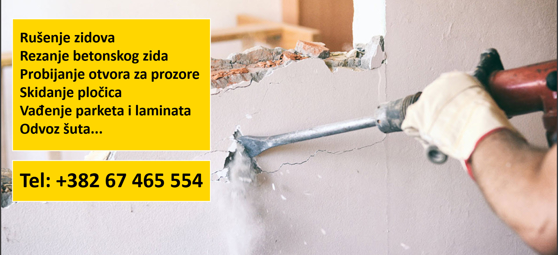 RUŠENJE PREGRADNIH ZIDOVA PODGORICA